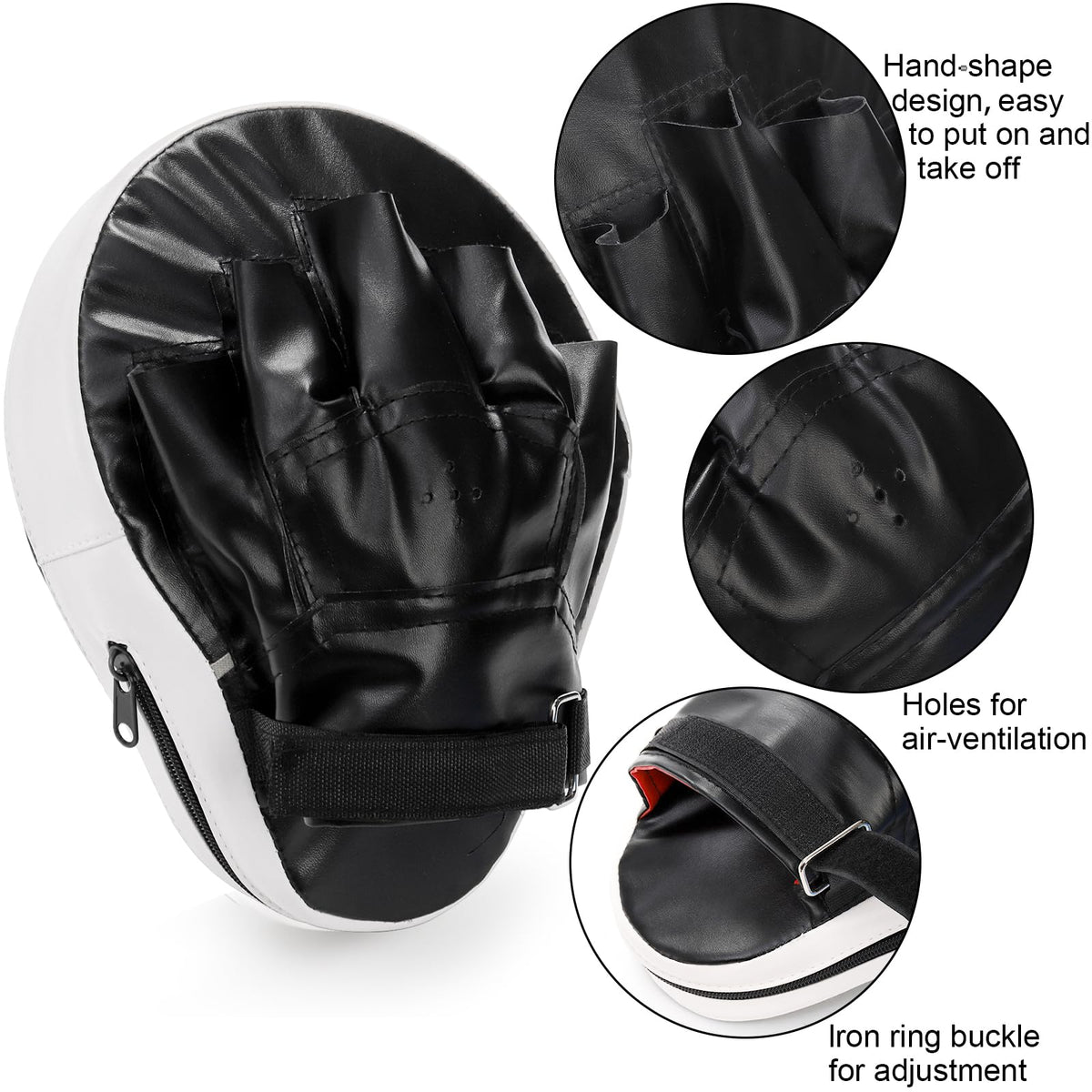 WUWEOT 2-in-1 Punching Mitts Kick Pack Set, Boxing Mitts Focus Pads and Taewondo Kick Pad, Adjustable Soft Shield Durable Training Pads Set for Boxing, Kickboxing, Karate, Muay Thai, MMA Training