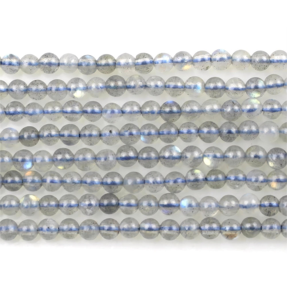 MJDCB 320pcs Natural Small Stone Beads 2mm Labradorite Round Smooth Loose Gemstone Bead for Jewelry Making Bracelets Earrings Necklaces Accessories