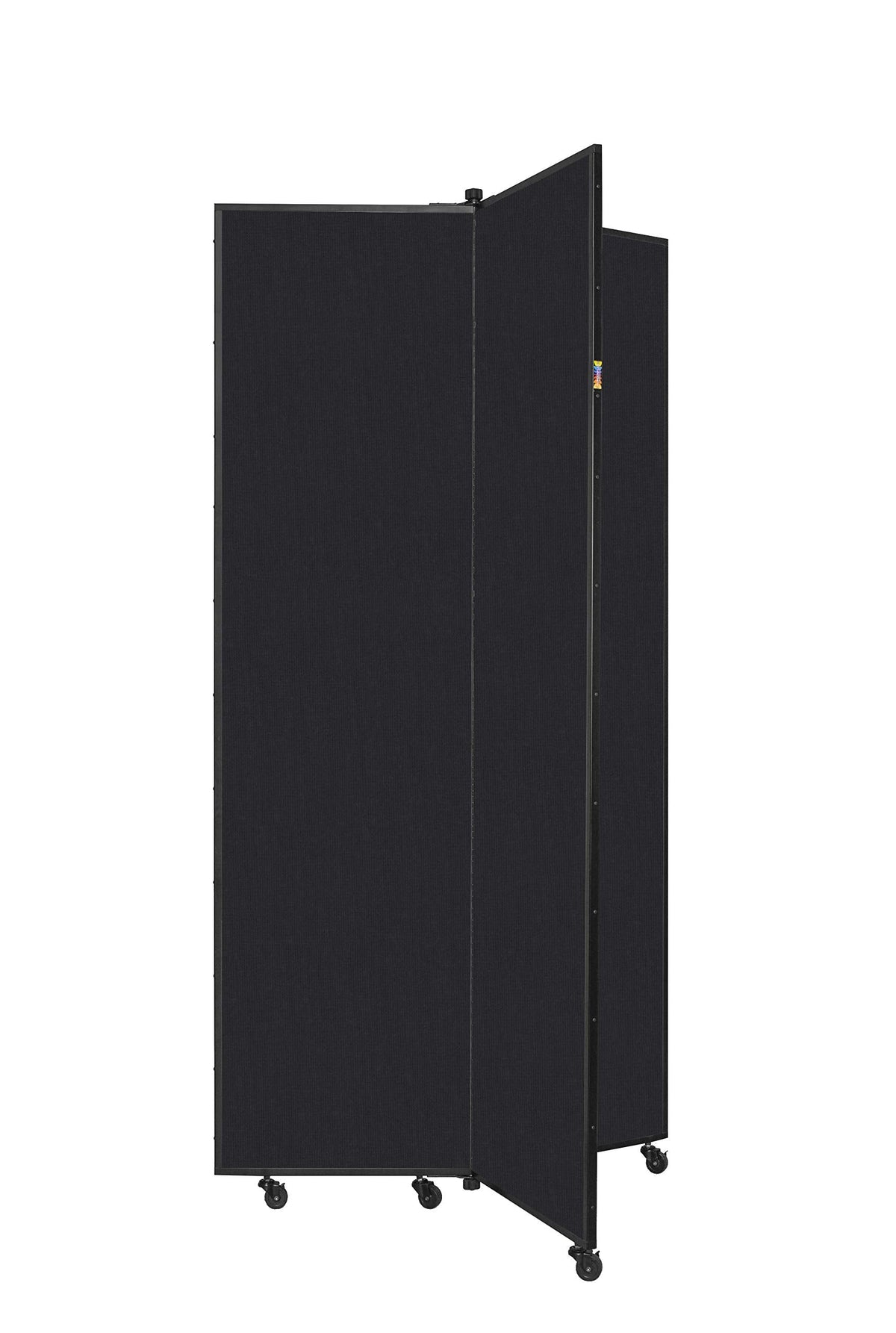 Screenflex Display Towers, Portable Wall Divider Boards for Art Show Partitions, Classroom Panels and Offices - 5'9”H x 3'1”W - 3 Panels - Charcoal Black Fabric