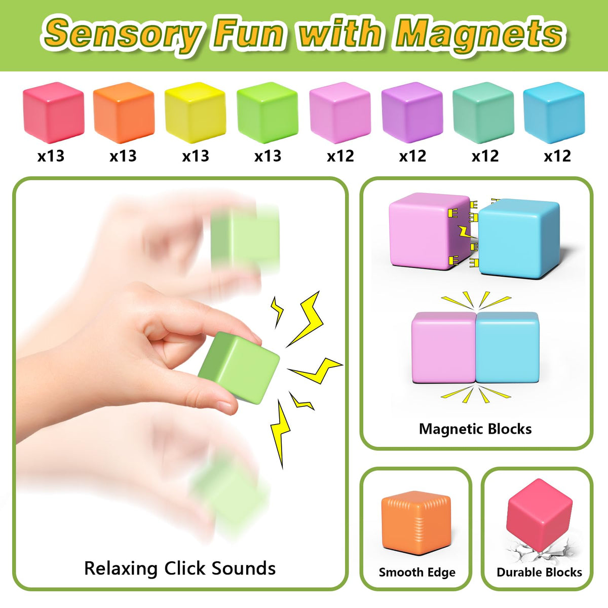 Apluses Magnetic Blocks for Toddlers Toys, Magnetic Building Cubes Toy for Sensory STEM Autism Education Preschool, Magnet Toys for 3 4 5 6 Year Old, Birthday Gifts Games for Boys Girls