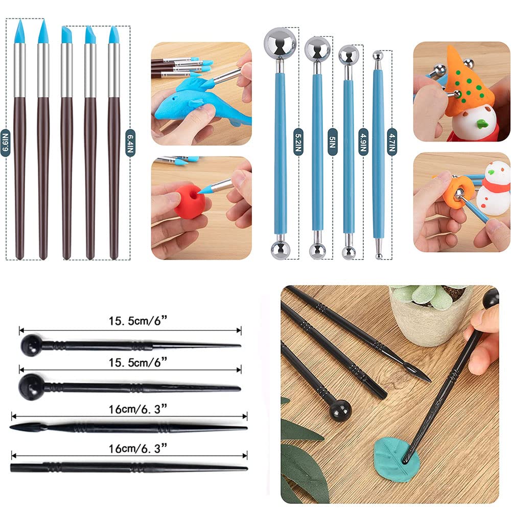 Clay Tools 40PCS Pottery Tools Clay Sculpting Tools Polymer Clay Tools Kit Ceramic Tools for DIY Handcraft Modeling Clay Carving Tools Set