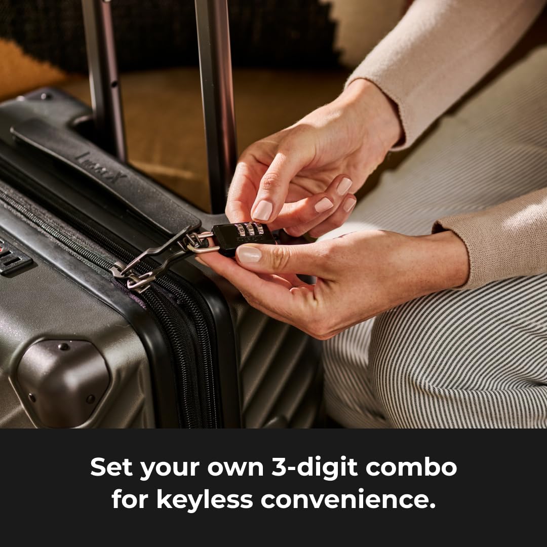 Master Lock Black Combination Padlock, Indoor Gym Locker Lock with Customizable 3-Digit Code for Luggage, Backpacks, Cabinets, 647D