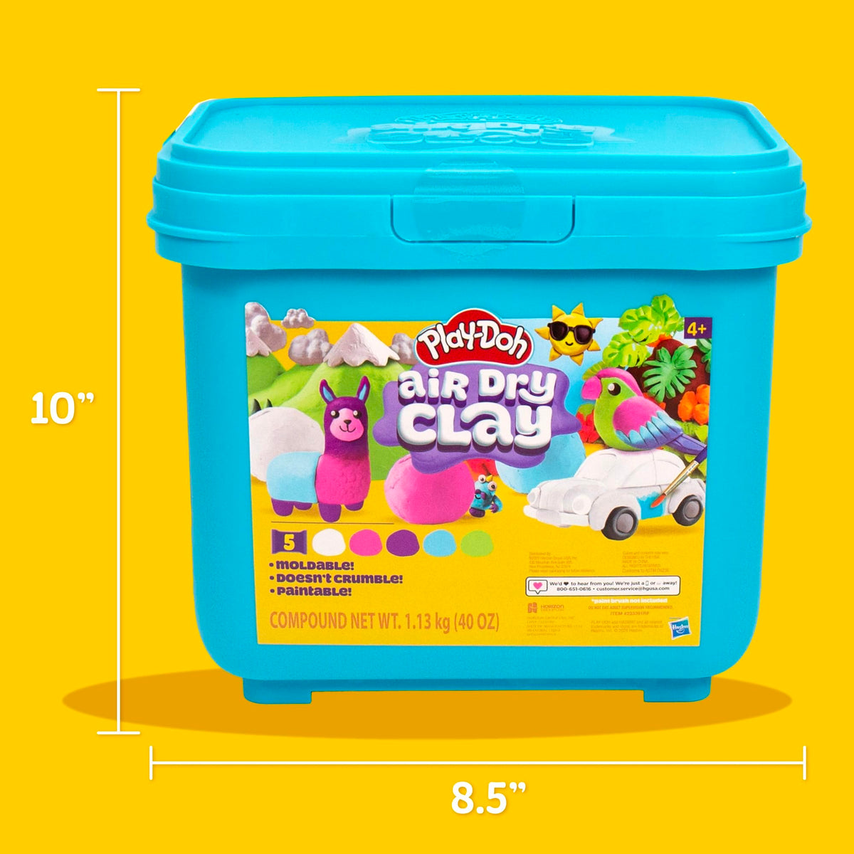 Play-Doh Brand Multicolor Air Dry Clay Bucket, 40 oz, 5 Colors, Paintable Clay Lightweight & Crumble-Free Sculpting Clay, Arts and Crafts Supplies, Kids Craft Material