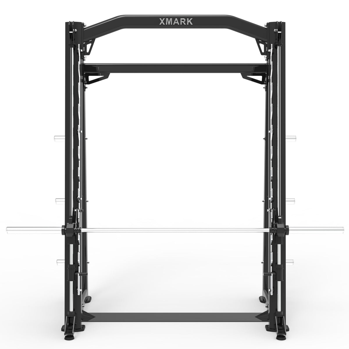 XMARK Smith Machine with 7' Barbell and Weight Plate Storage, Gym Machine for Facilities and Homes, Great for Squats, Deadlifts, Hip Thrusts, Glute Bridges, Calf Raises and More