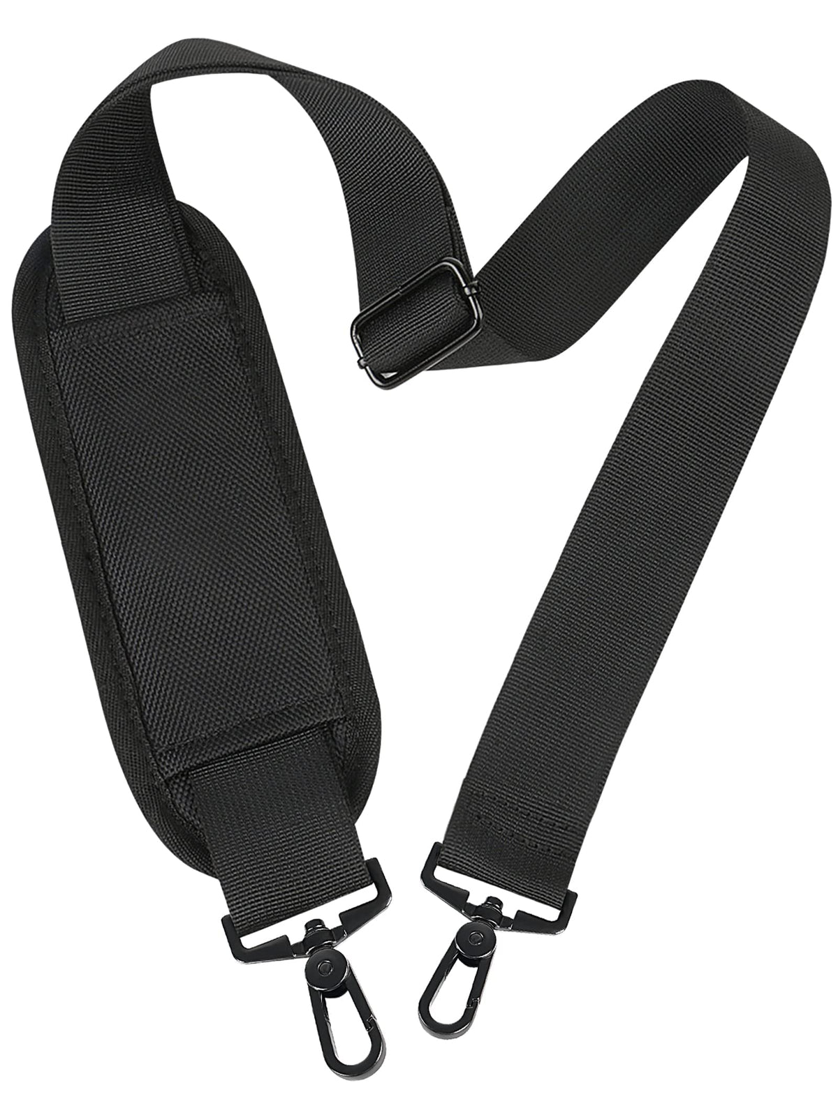 Taygeer Shoulder Strap, 52" Universal Replacement Laptop Shoulder Strap Luggage Duffel Bag Strap Adjustable Comfortable Belt with Metal Hooks for Briefcase Computer Messenger Bag Laptop Case, Black