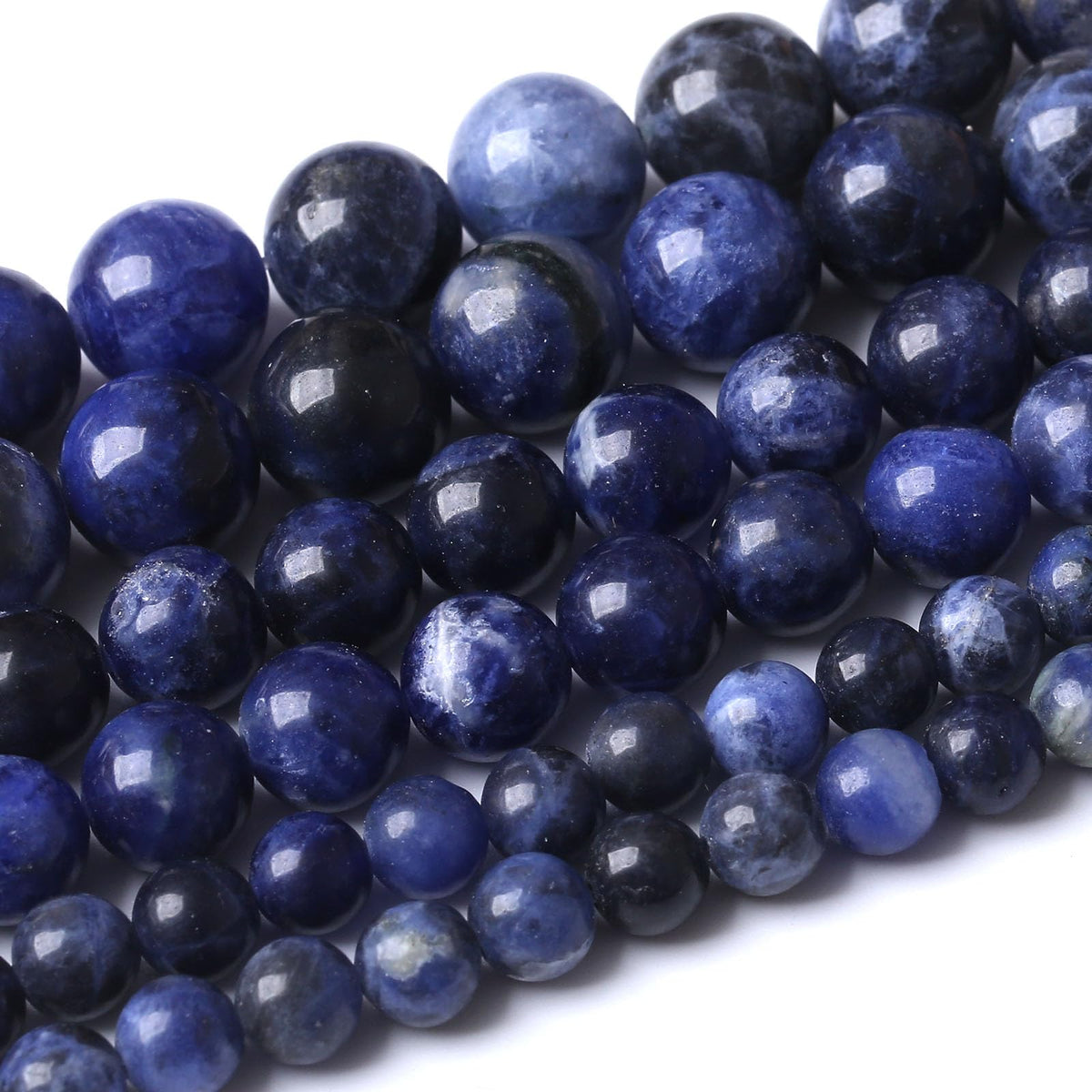 90PCS 4MM Natural Bule Sodalite Stone Beads Energy Healing Beads for DIY Jewelry Bracelet Necklace Making for Jewelry Making15Inch