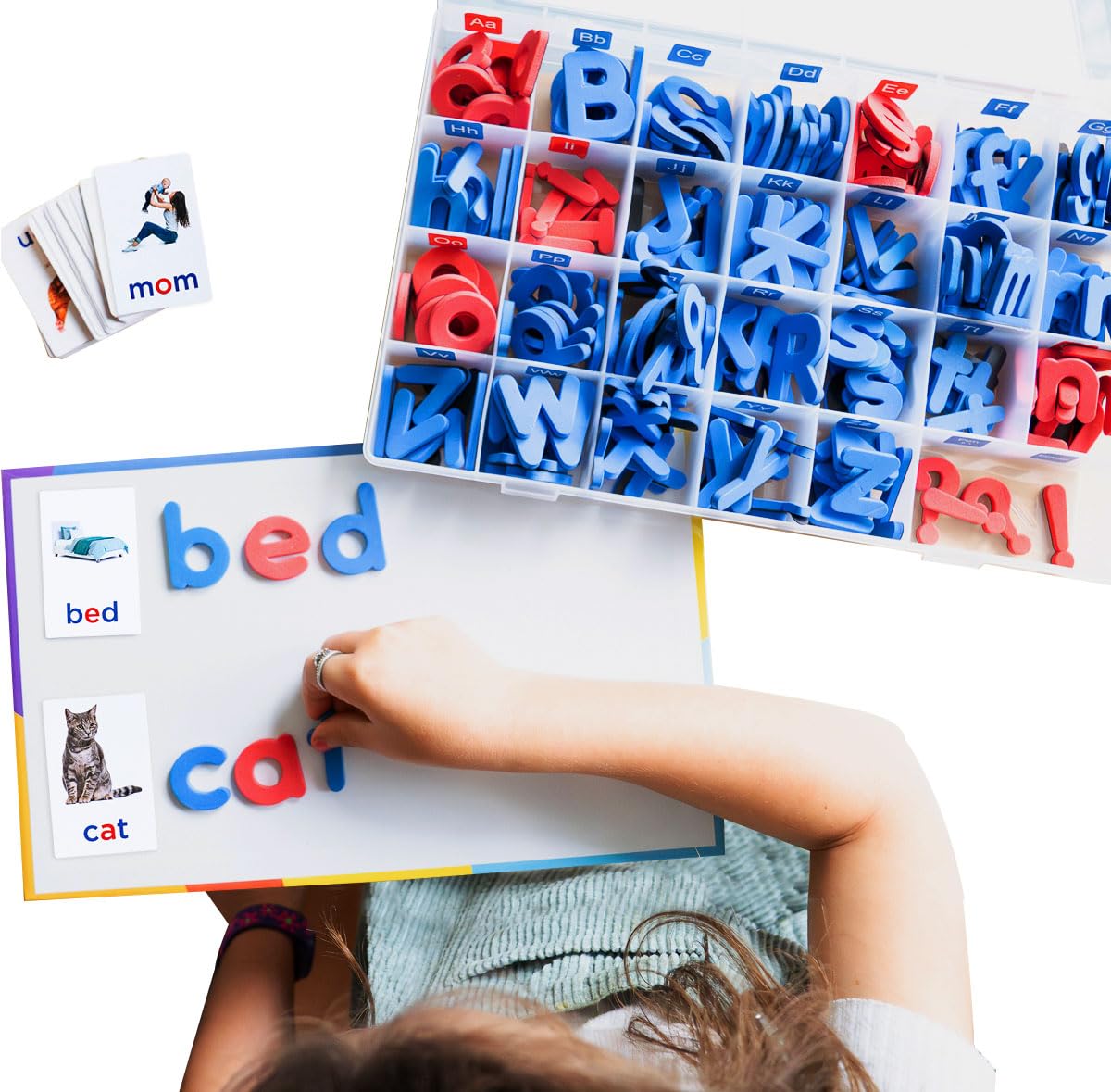Magnetic Foam Letters for Kids - Classroom Alphabet Letters Kit 284 Pcs with CVC Cards - Classic ABC Board Magnets