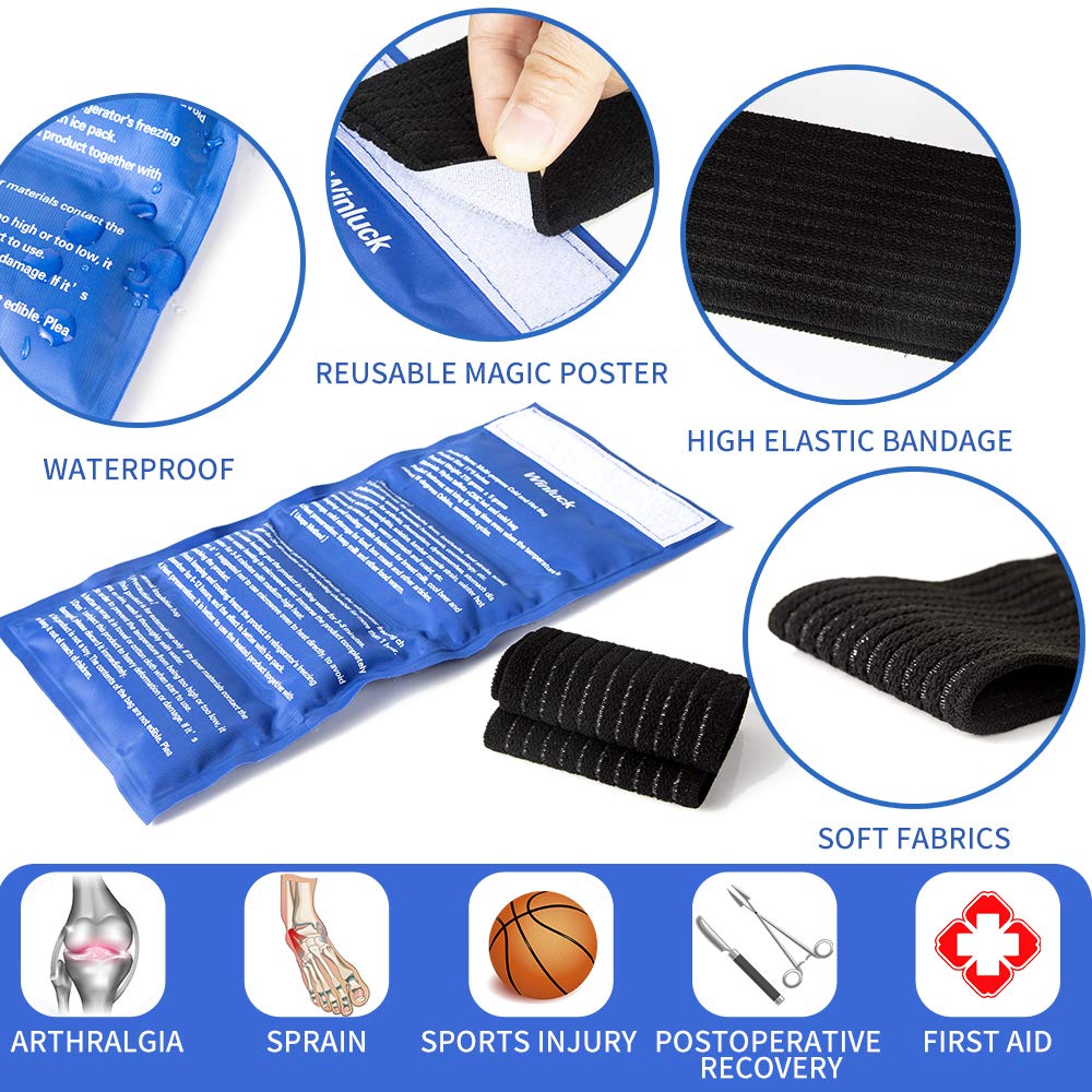Gel Ice Cold Packs - (2-Piece Set) Soft Reusable Cold/Hot Compress, Provides Alleviate Joint and Muscle Pain. Flexible Therapy from Injuries - Shoulder, Back, Knee, Neck, Ankle & More.