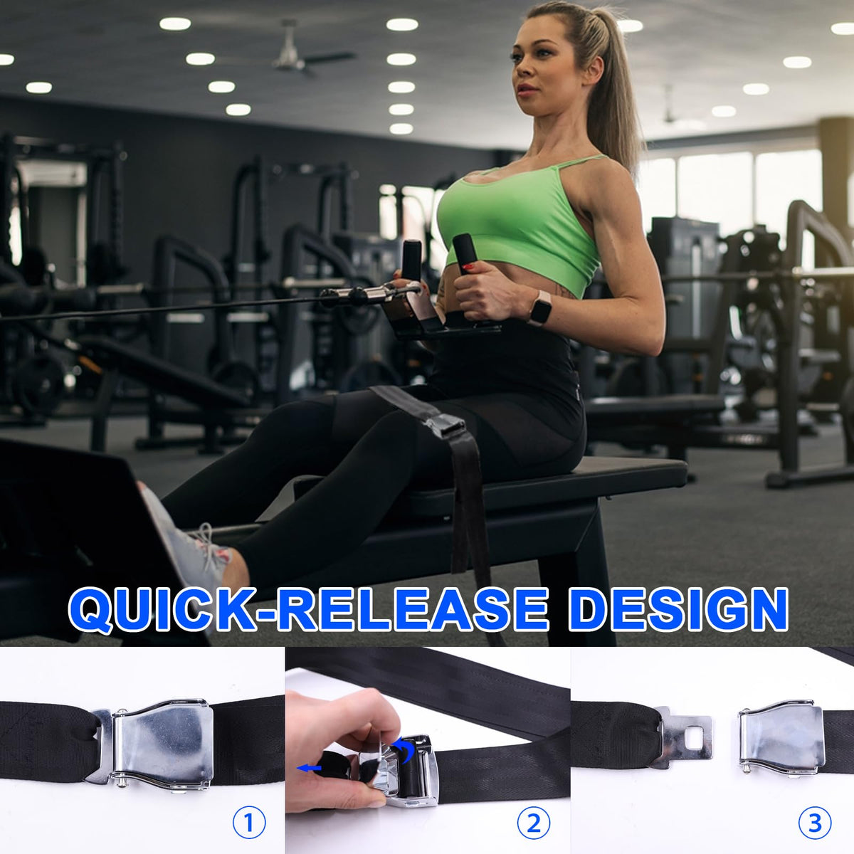 Nordic Hamstring Curl Strap with Quick-Release Buckle – Adjustable Leg Strap for Nordic Curls, Leg Extensions & Home Gym Workouts – Easy to Use for Men & Women