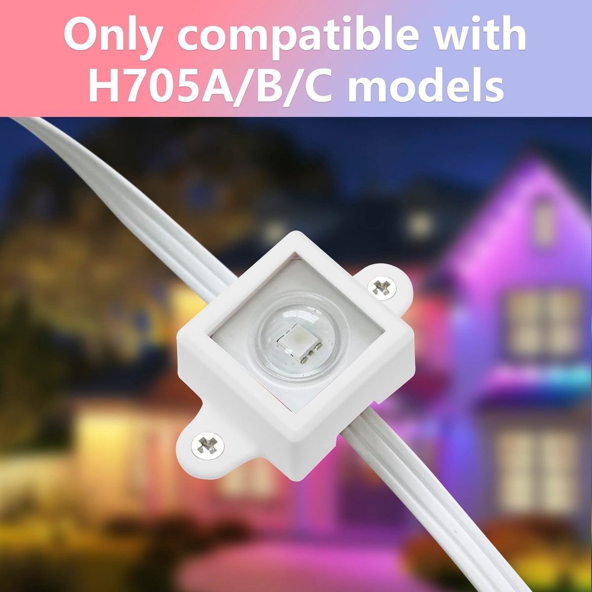 Shupakul 40 Pcs H705 LED Light Mounting Bracket Clip,Waterproof H705 LED Lights Mount Set with 80 Screws,Screw Mounting White Square Light Brackets for Outdoor Installation