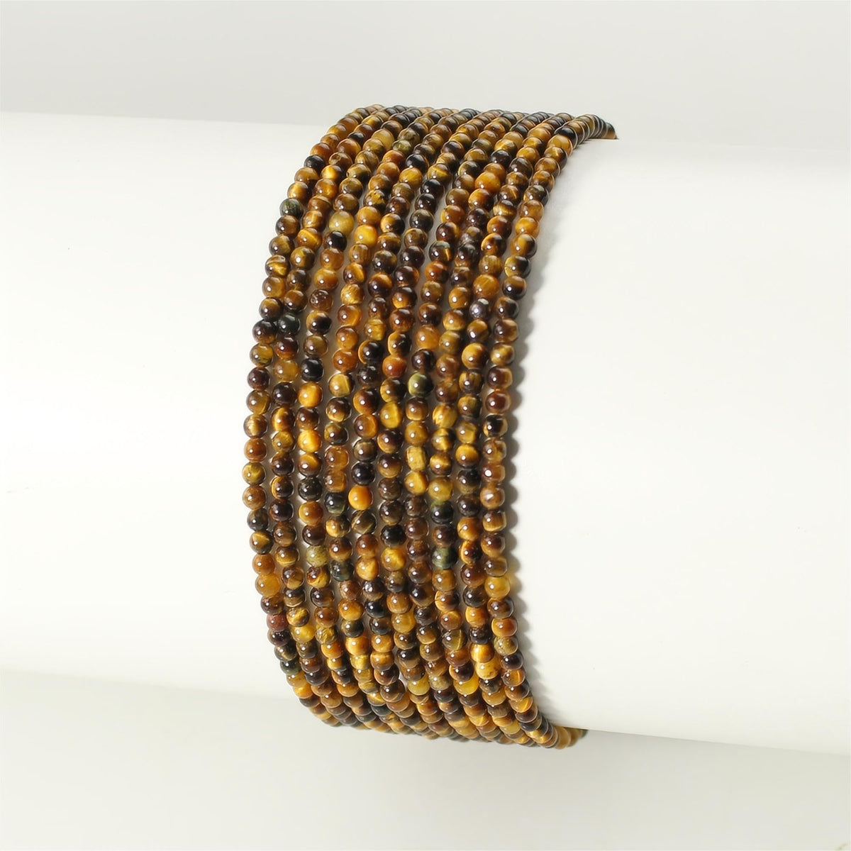 MJDCB 320pcs Natural Small Stone Beads 2mm Yellow Tiger Eye Round Smooth Loose Gemstone Bead for Jewelry Making Bracelets Earrings Necklaces Accessories