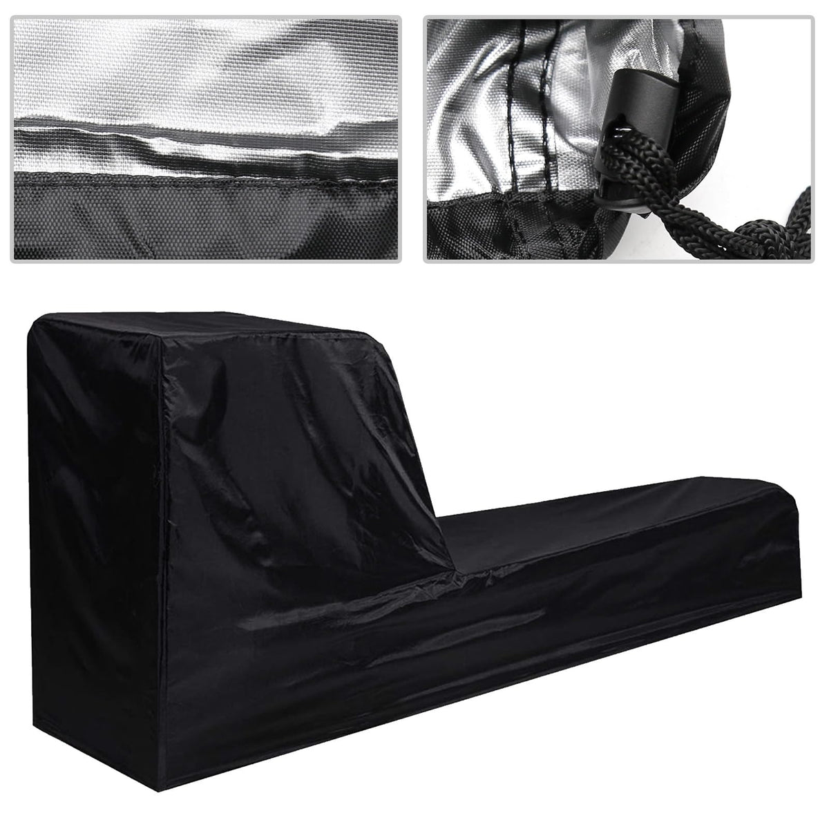 Fitness Rowing Machine Dust Cover 210D Oxford Fabric 95" x 24" x 40" Black Rowing Waterproof Machine Cover Fitness Equipment Protector