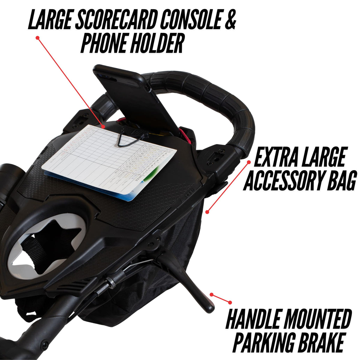 Bag Boy Nitron Golf Push Cart, White/Black