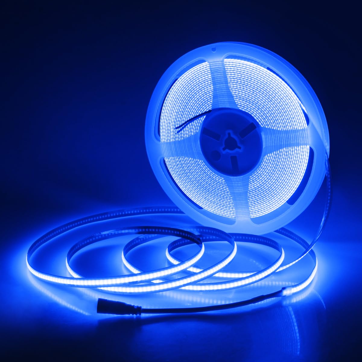 Aclorol 32.8ft Blue Led Strip Lights COB Led Strip Light 24V Flexible LED Tape Light for Bedroom Kitchen Cabinet Closet Other Home Indoor Decor 3200Leds 10M(Power Supply&Dimmer Not Included)