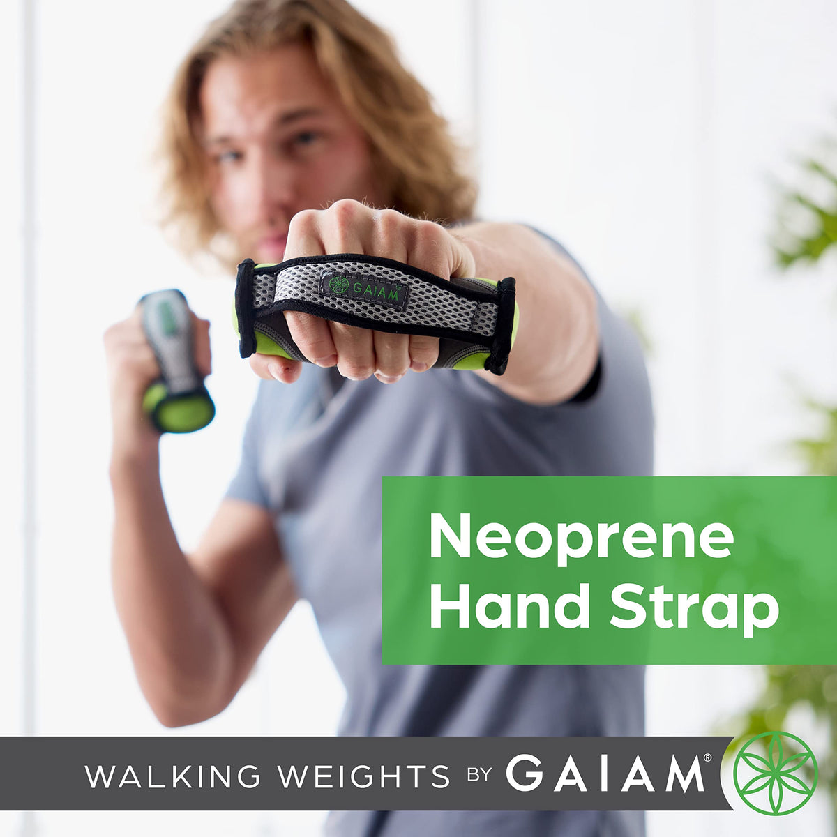Gaiam Hand Weights for Women & Men Soft Dumbbell Walking Hand Weight Sets with Hand Strap - Walking, Running, Physical Therapy, Aerobics - 2lb Set (2 x 1lb Weights)