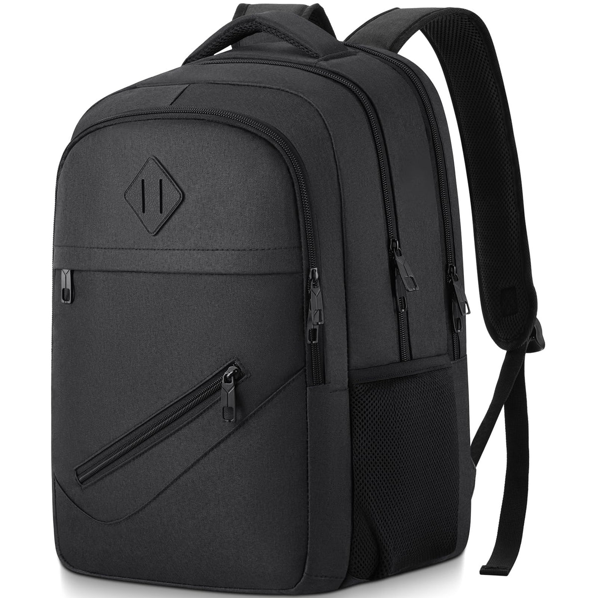 BIKROD Backpack for Men and Women, School Backpacks for Teen Boys Girls, Water Resistant Sturdy Anti Theft Travel Laptop Backpack, Black Student Bookbag Fits 15.6 Inch Laptop, Gifts
