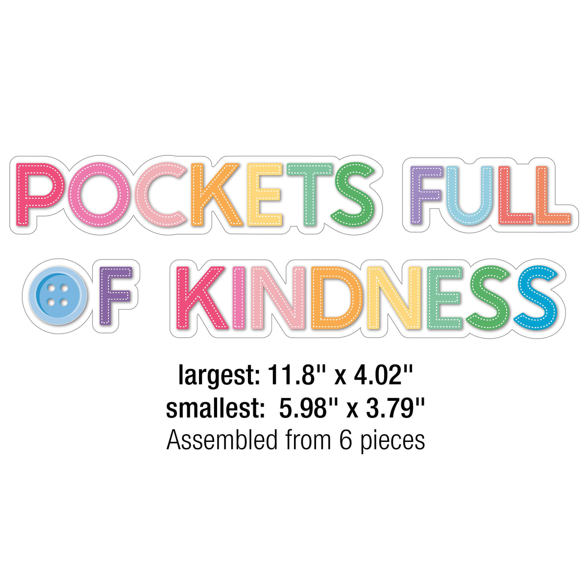 Carson Dellosa Crafty and Cool 58-Piece Pockets Full of Kindness Motivational Bulletin Board Set, Arts and Crafts Theme Growth Mindset Classroom Decor