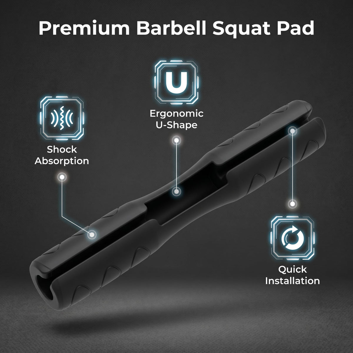 yuhqc Barbell Squat Pad for Lunges and Squats, Barbell Bar Shoulder Squat Pad, Hip Thrust Pad for Standard Olympic Bars, Neck Protective Pad Great For Weightlifting Sponge Supports (Black#1)