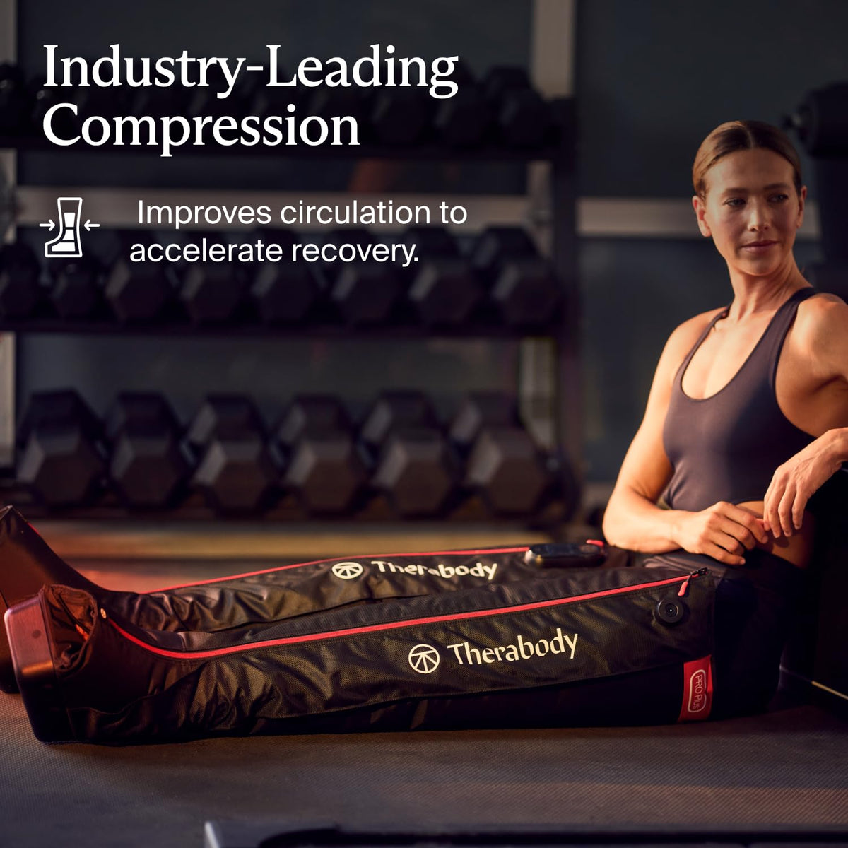 Therabody JetBoots PRO Plus - Wireless Compression Boots with Vibration & Light Therapy - Muscle Recovery, Pneumatic Leg Compression Sleeve to Recover Faster, Relieve Muscle & Joint Pain (Short)