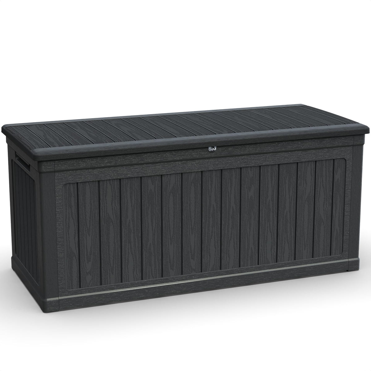 BLUECC Outdoor Deck Box Waterproof, Extra Large Plastic Patio Storage Cabinet with Lockable Black 68"*32"*34"