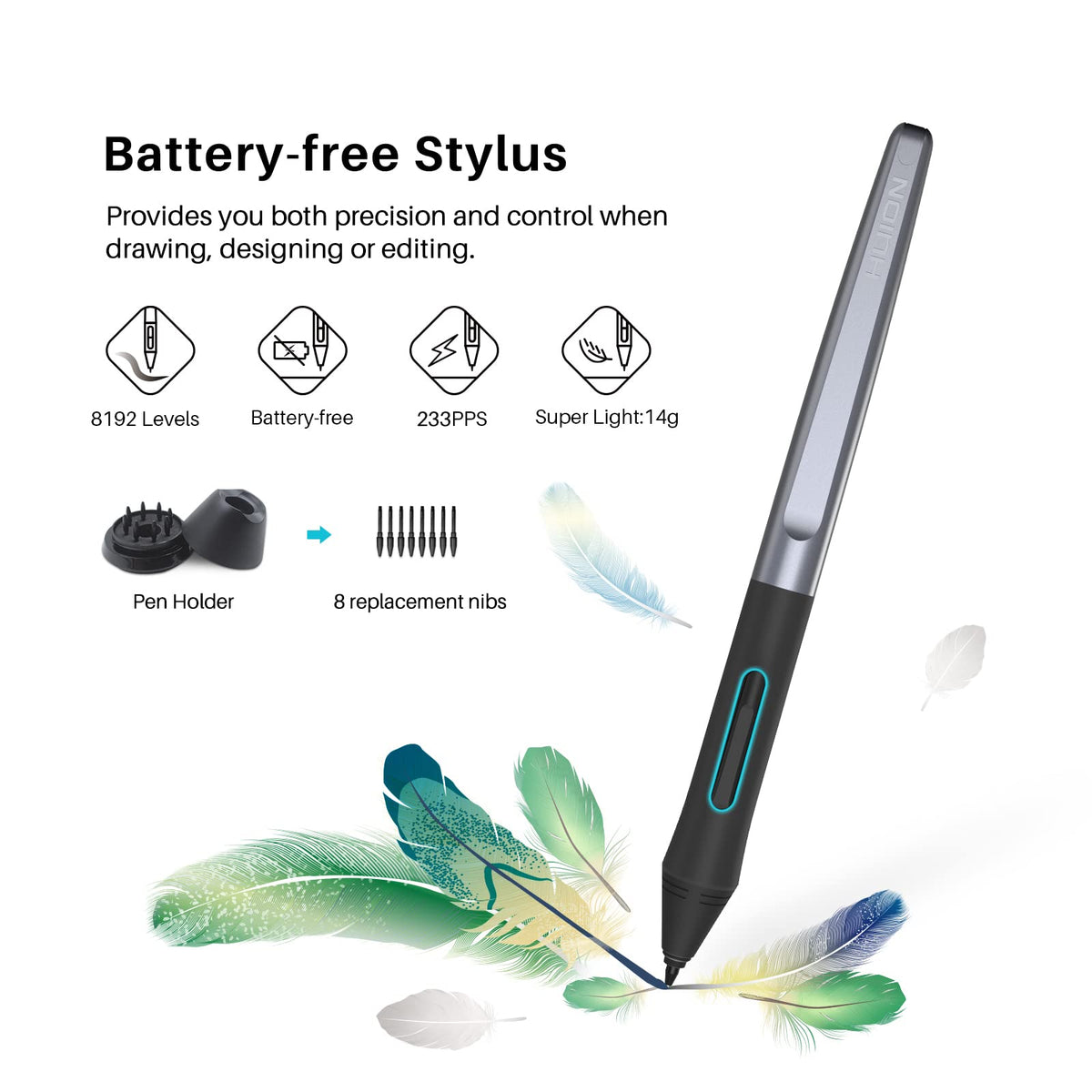 HUION Inspiroy H640P Drawing Tablet, 6x4 inch Digital Art with Battery-Free Stylus, 8192 Pen Pressure, 6 Hot Keys, Graphics Tablet for Drawing, Writing, Design, Teaching, Work with Mac, PC & Mobile