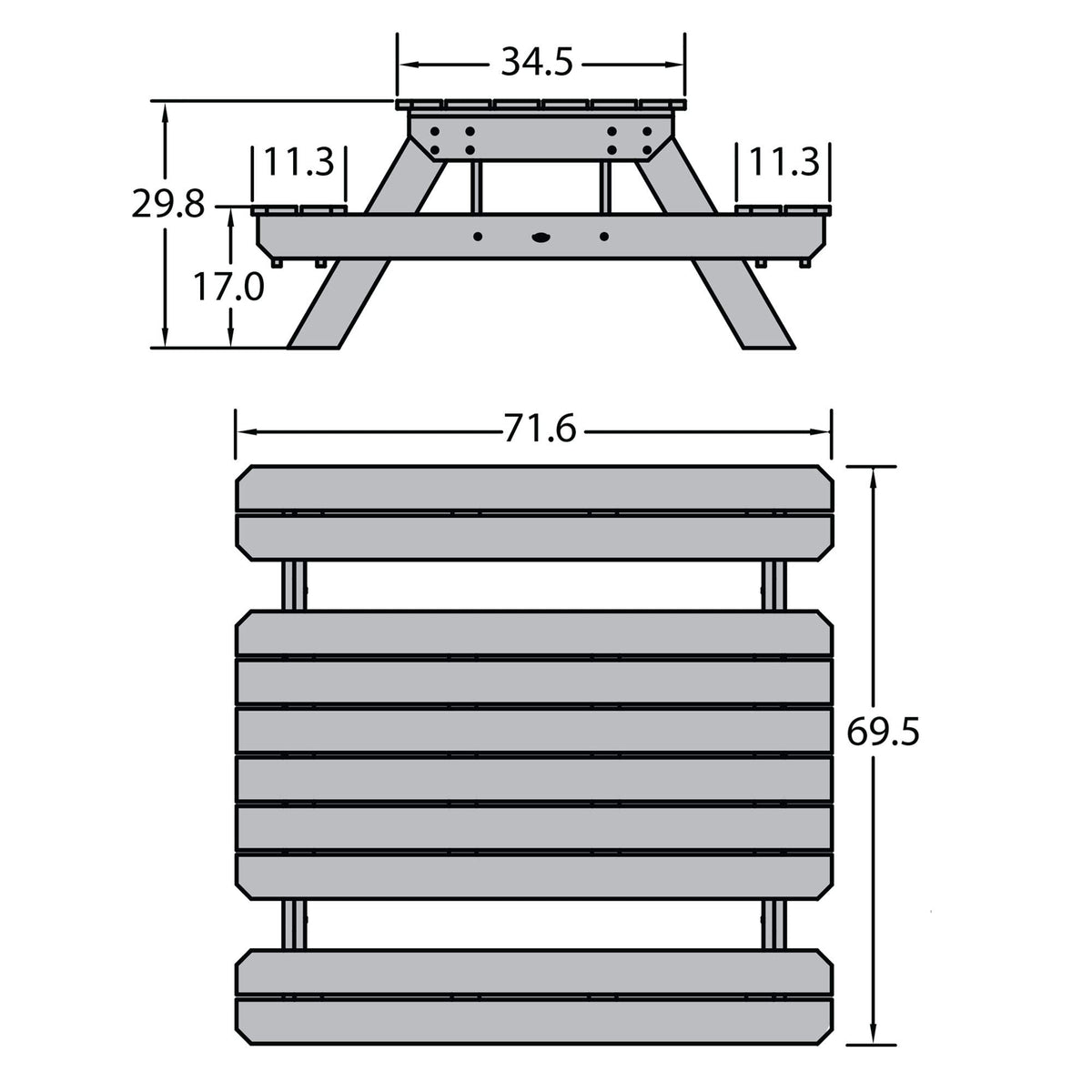 Highwood Hometown Picnic Table, 6 Foot, Saddle