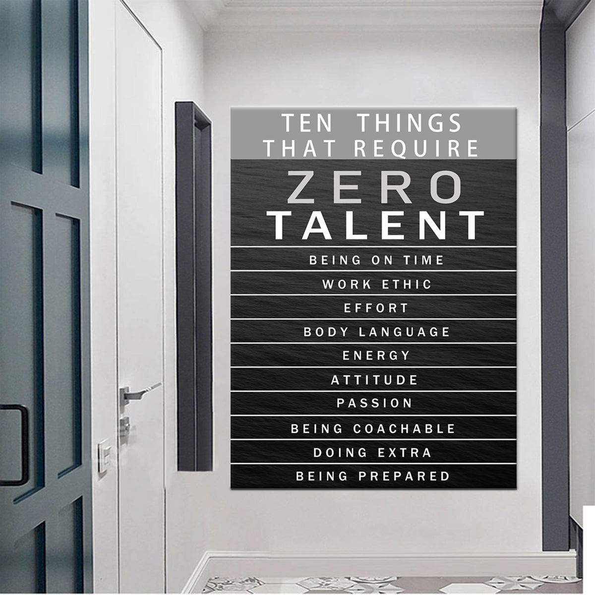 Office Wall Art Motivational Inspirational Posters Prints on Canvas Ten Things That Require Zero Talent Inspiring Quotes Picture Print for Living Room Home Decor Framed Ready to Hang [30''W x 40''H]