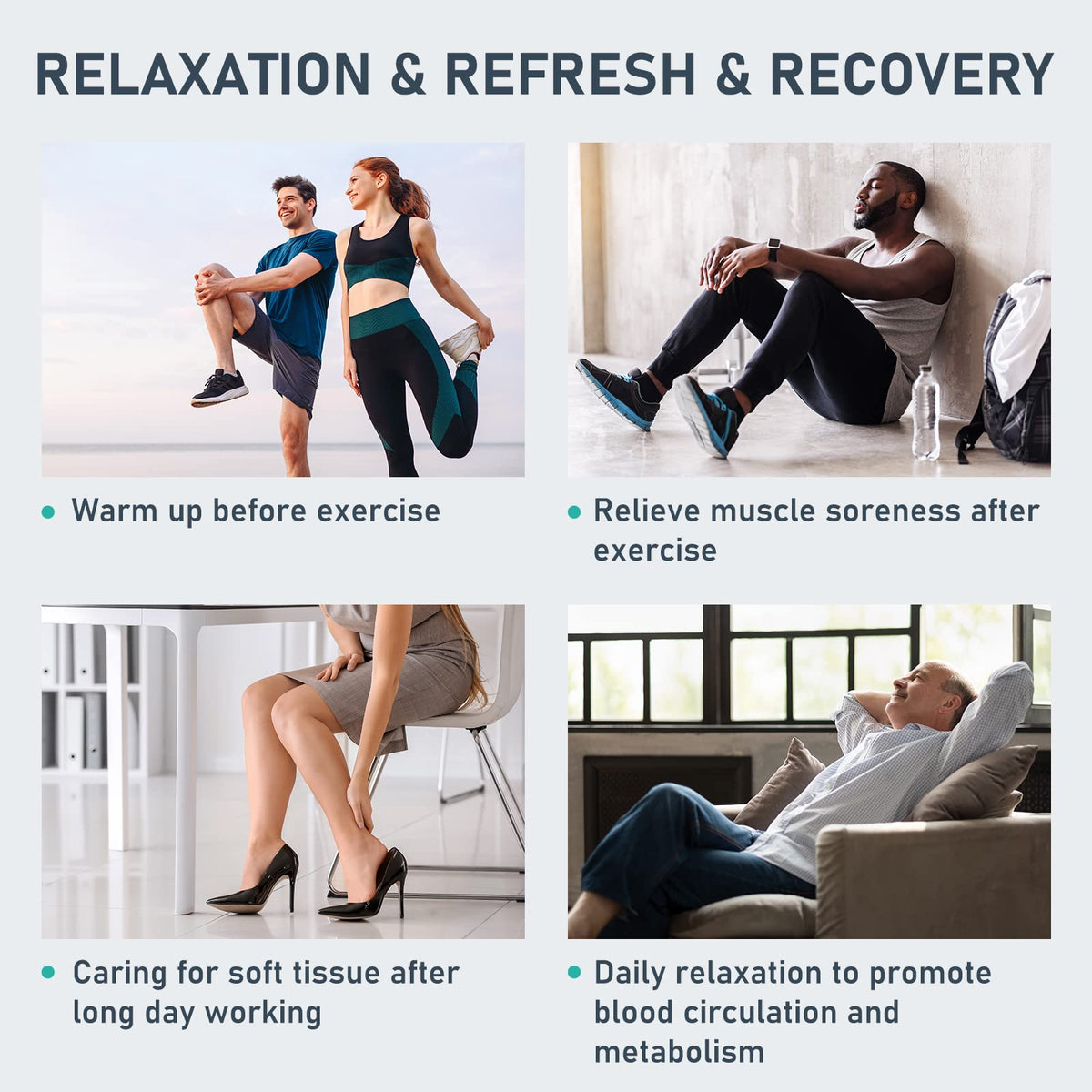QUINEAR Air Compression Recovery System, Professional Sequential Device for Massage Therapy, Foot and Leg Recovery Boots to Improve Circulation for Athletes, FSA-HSA Eligible (Large)