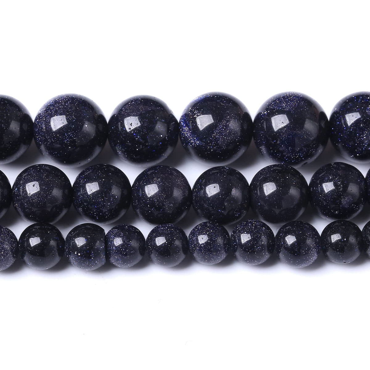 32PCS 12MM Natural Blue Sand Stone Beads Energy Healing Beads for DIY Jewelry Bracelet Necklace Making for Jewelry Making15Inch