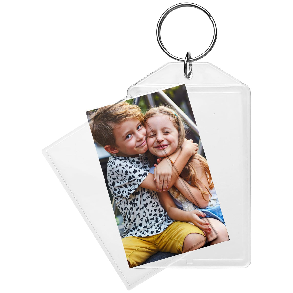 Snapins Acrylic 1.75" x 2.75" Clear Photo Keychains - Pack of 25