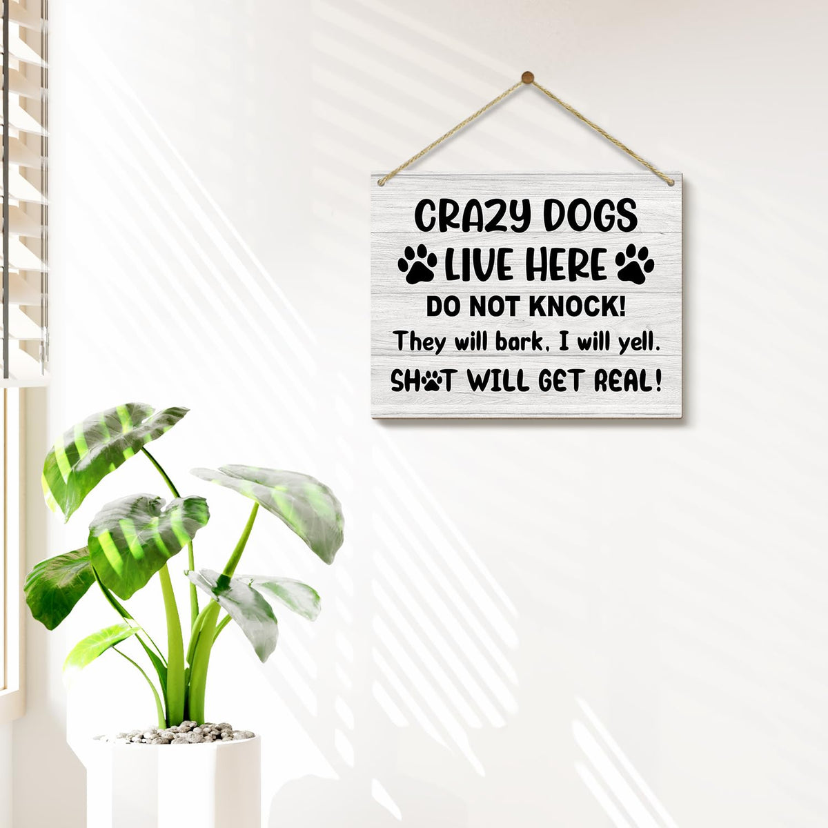 No Knocking Door Sign, Housewarming Gifts For Women Men Friend Coworker, Beware Of Dog Sign Dont Ring Doorbell Sign Do Not Disturb Sign Wooden Sign Wall Decor Wall Sign Hanging Sign -18