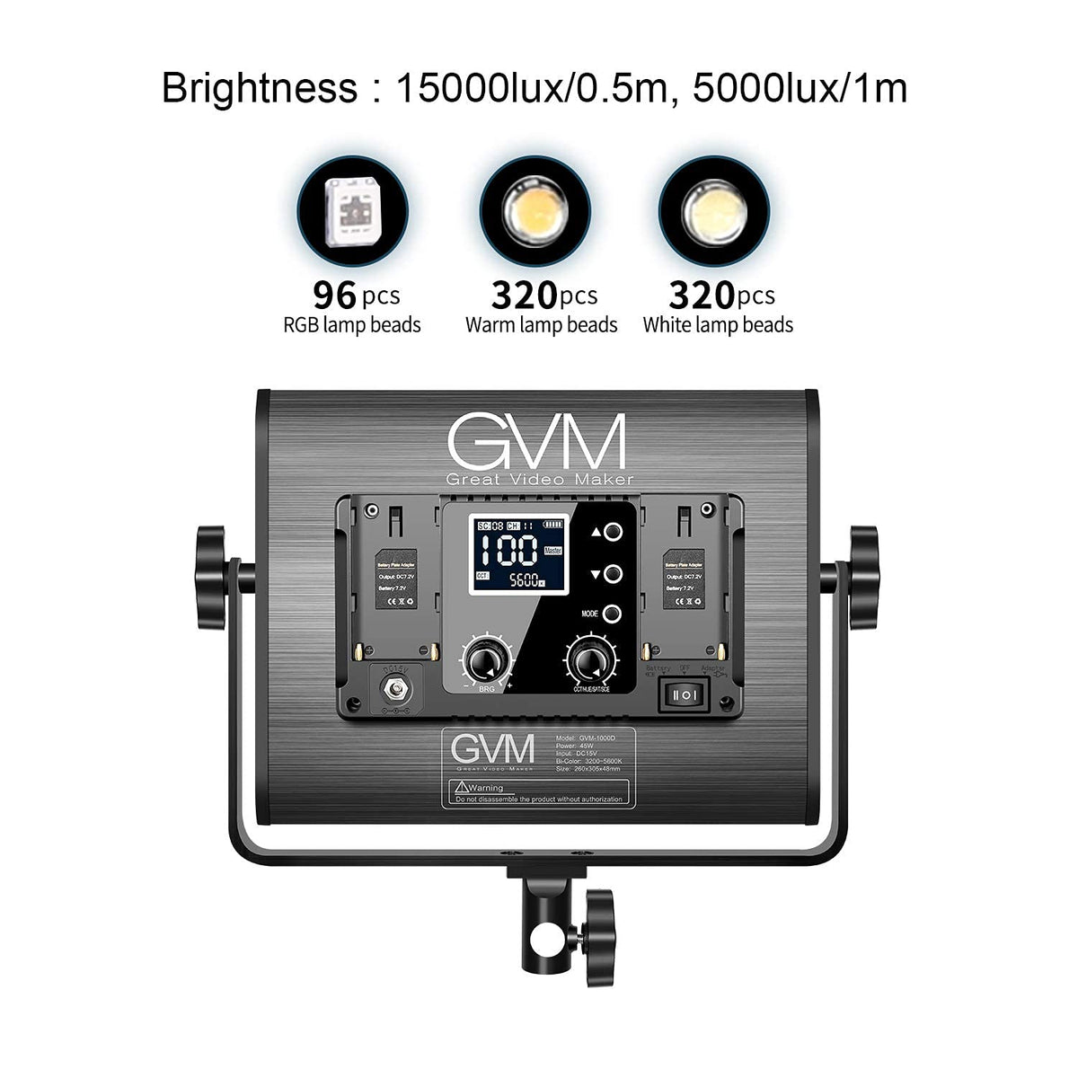 GVM RGB LED Video Light, Photography Lighting with APP Control, 1000D Video Lighting Kit for YouTube Studio, 3 Packs Led Panel Light, 3200K-5600K, 8 Kinds of The Scene Lights, CRI 97