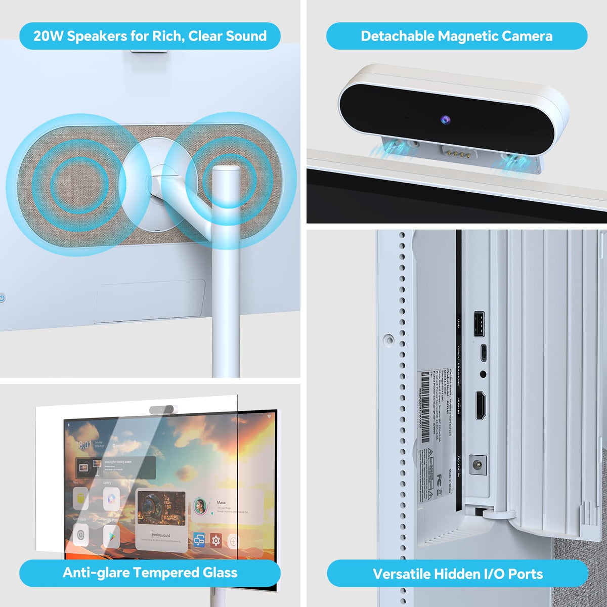 Cugima 27" FHD Smart Portable TV on Wheels