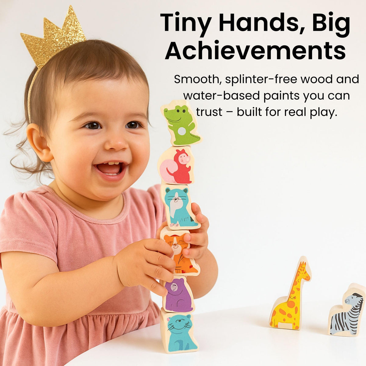 Safari Wooden Number Puzzle – 3 Year Old Girl Gifts, Educational Toys for 4 Year Old, Wooden Puzzles for Toddlers 3+, Learning for 3 Year Olds, Montessori Preschool Activities, Toddler Toys 3-5