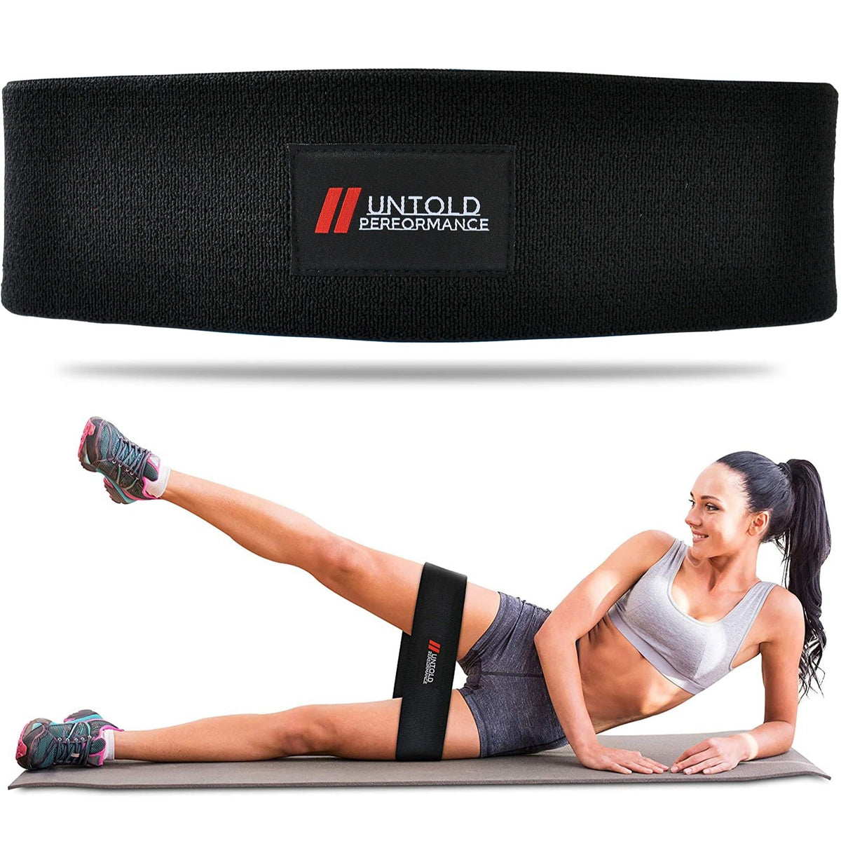 Untold Performance Heavy Resistance Bands - Hip Bands for Working Out, Premium Exercise Bands Resistance, Durable Resistance Bands for Strength, Flexibility & Glute Workouts (Black - Heavy, 1)