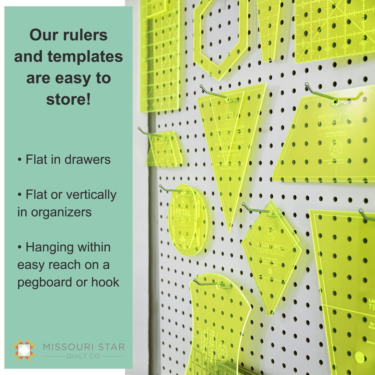 Acrylic Quilting Template, Half Hexagon | For Use with 10” Precut Fabric Squares | Layer Cake Patchwork Quilt Supplies for Cutting Patterns, Sewing, and DIY Blanket Making Projects