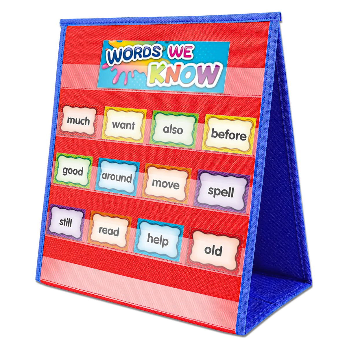 EAMAY Reading Specialist Multipurpose Table Top Pocket Chart (12W*13L, Blue)
