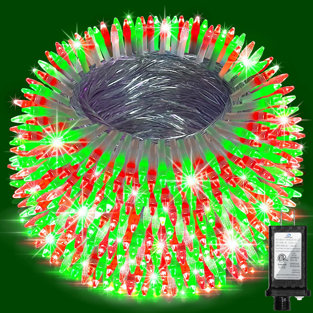 300LED Chrstmas Lights, 75ft Indoor Outdoor Christmas String Lights with 12 Modes, Red & Green ChristmasTree Lights with Timer Dimmable Connectable for Fence Garden Wedding Party Decor Red & Green