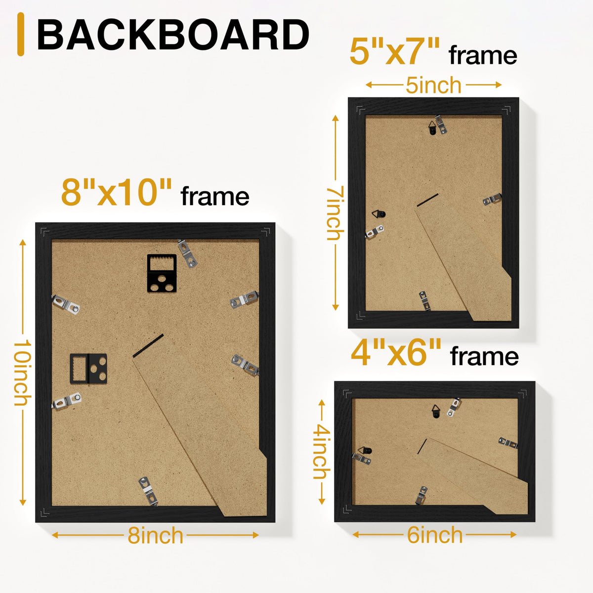 Vittanly 15 Pack Picture Frames Collage Wall Decor for Mounting or Tabletop Display, Gallery Frame Set for Family, Multi Sizes Including 3pcs 8x10, 6pcs 5x7, 6pcs 4x6, Black