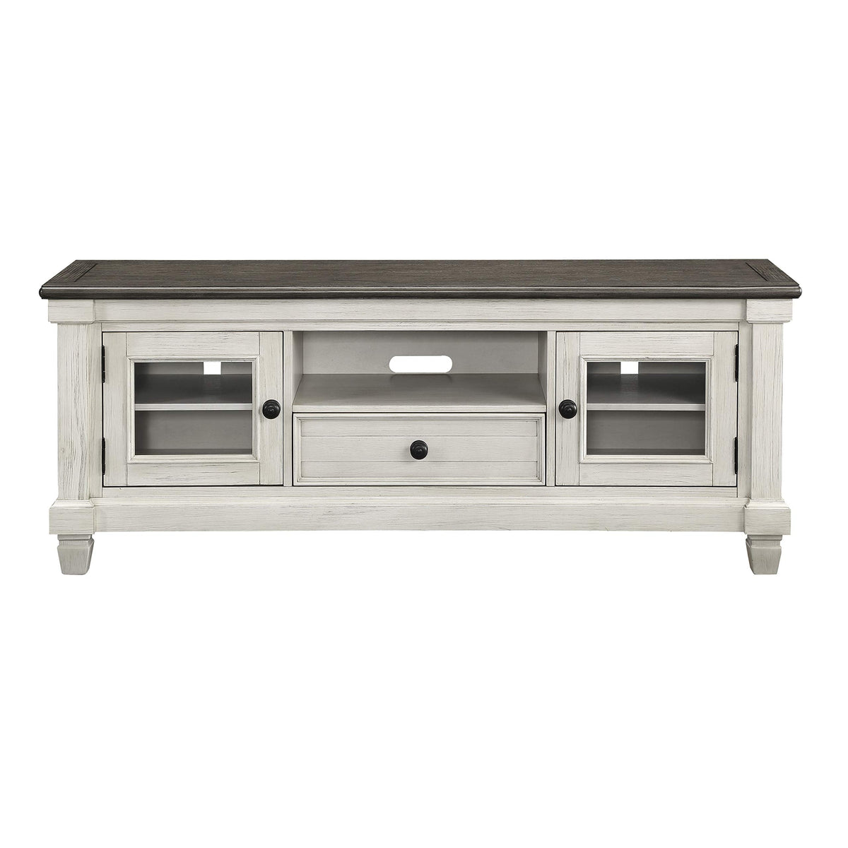 Lexicon Saratoga TV Stand, Rosy Brown/Antique White