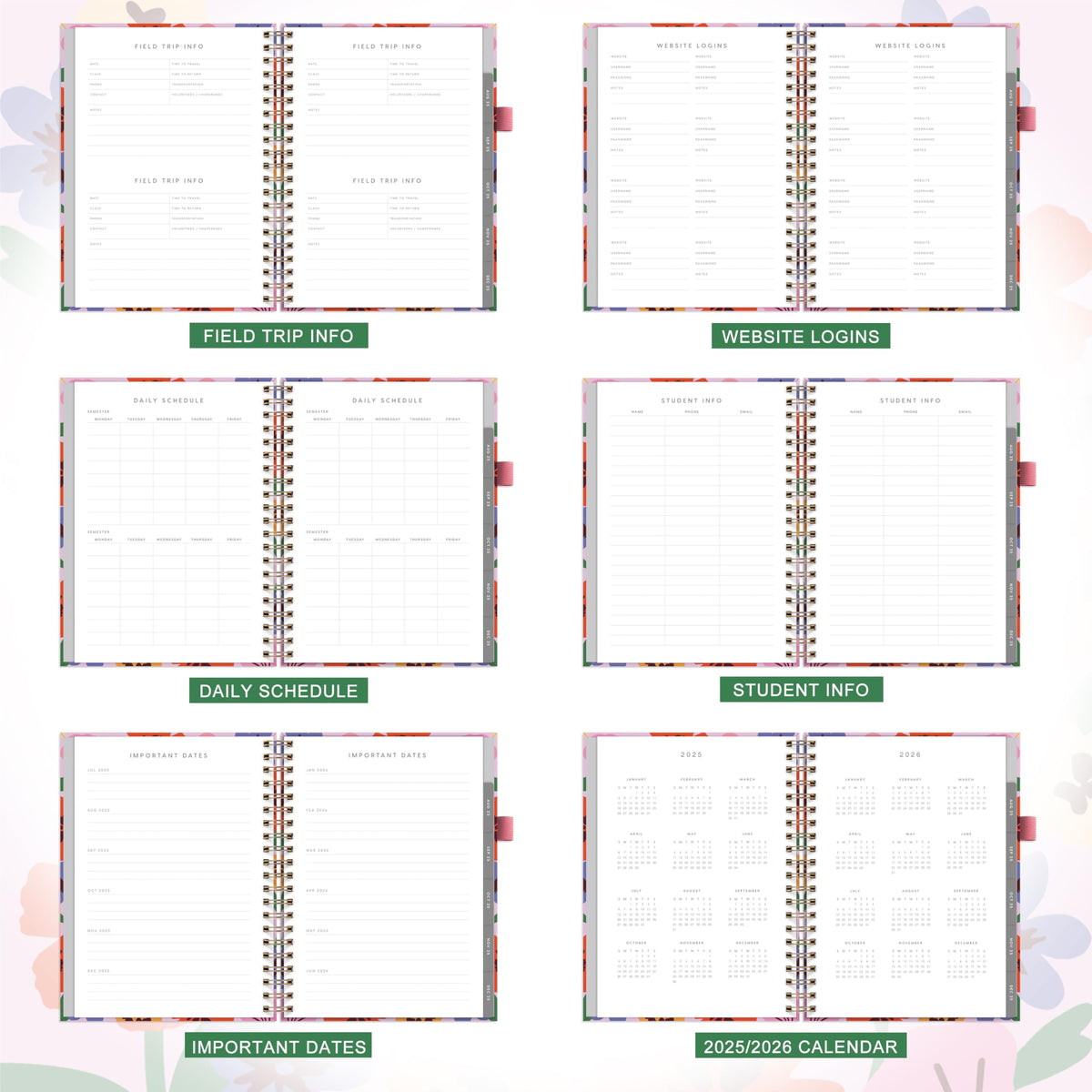 And Per Se Teacher Planner 2025-2026 Academic Year -Teacher Lesson Planner from July 2025 to June 2026, 8.5" x 11", Weekly & Monthly Planning for Teachers with Monthly Tabs, Stickers (Elegant Florals)