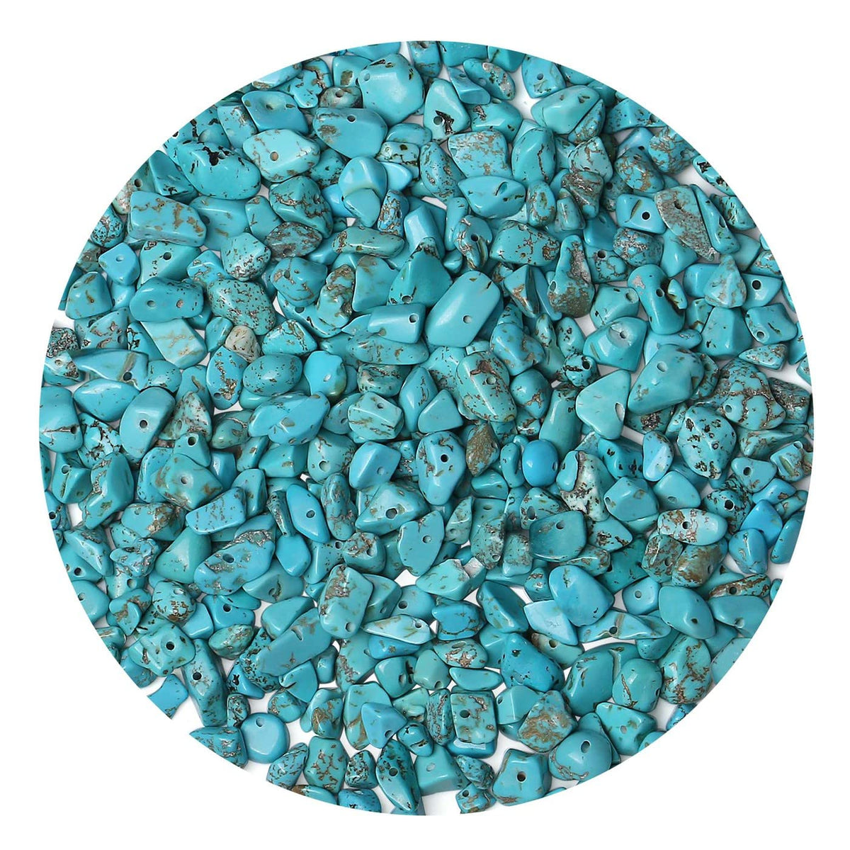 LAIDANLA Blue Turquoise 400pcs Natural Chip Stone Beads 5-8mm Healing Crystal Irregular Gemstones Drilled DIY Loose Rocks Bead Crystal for Bracelet Earrings Necklace Jewelry Making Crafting