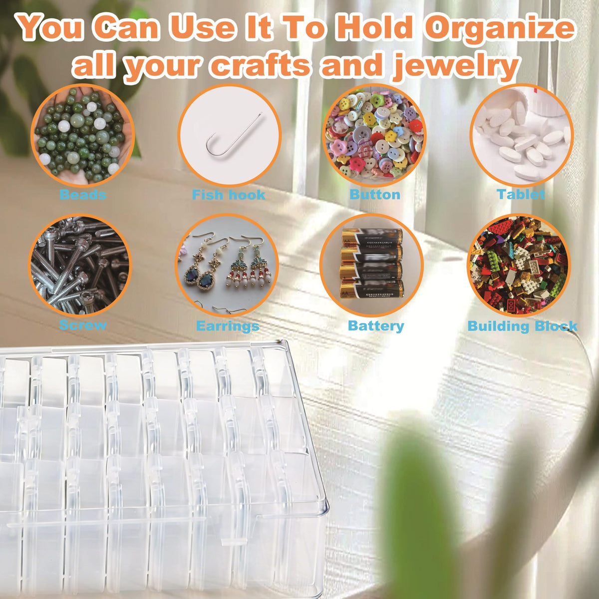 Lhazemu Bead Organizer Box 31-Piece Contains Forty Label Sheets Small Beads Storage Cases and Plastic Container with Hinged Lids Containers for Jewelry Making, Bracelet Crafts and DIY Projects
