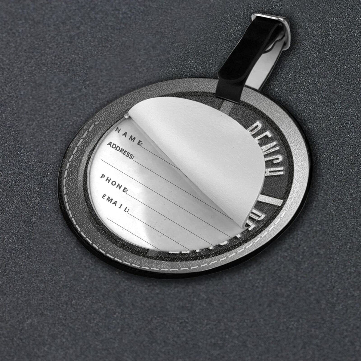 Luggage Tag Barbell Plate Squat Bench Deadlift Weight, Pu Leather Bag Travel Suitcases Id Identifier Baggage Label for Women Men Boys Girls