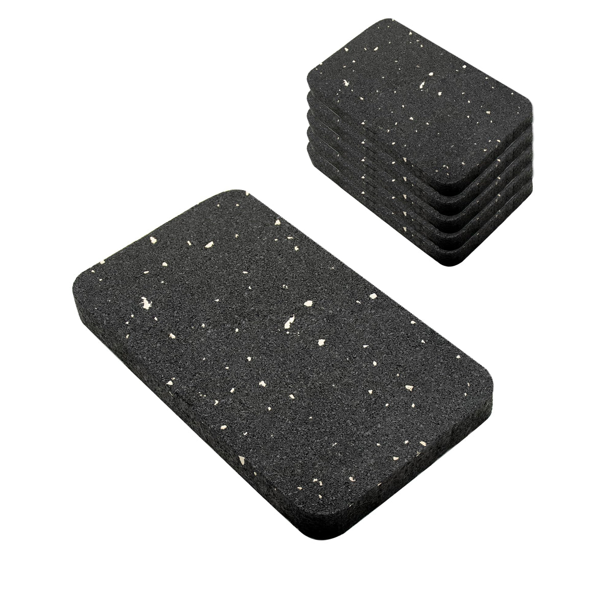 TEKDOE Thick Rubber Treadmill Mat Pads, for Noice Reduce, Anti Vibration, Floor Protection of Exercise Equipment, Stationery Bike, Rowing Machine and Home Gym Station ( 6 inch Length, 3 1/2 inch Width)