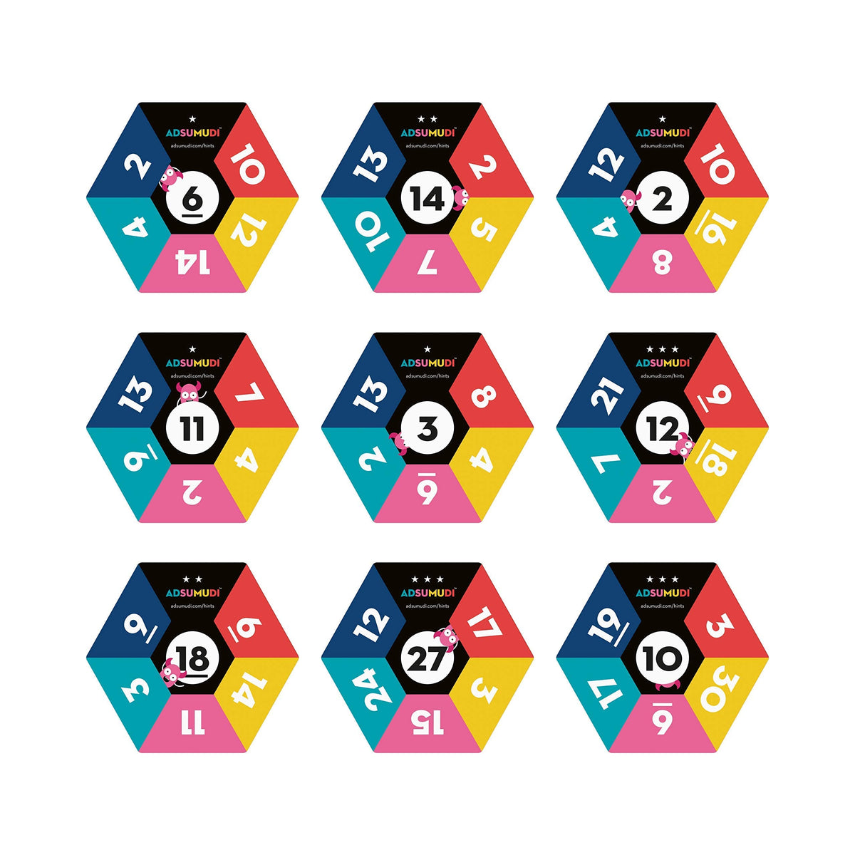 Evermade Adsumudi Math Game - The Monstrously Fun, Smart Game for Kids to Practice Multiplication, Division, Addition and Subtraction - Great for Kids Ages 8-12
