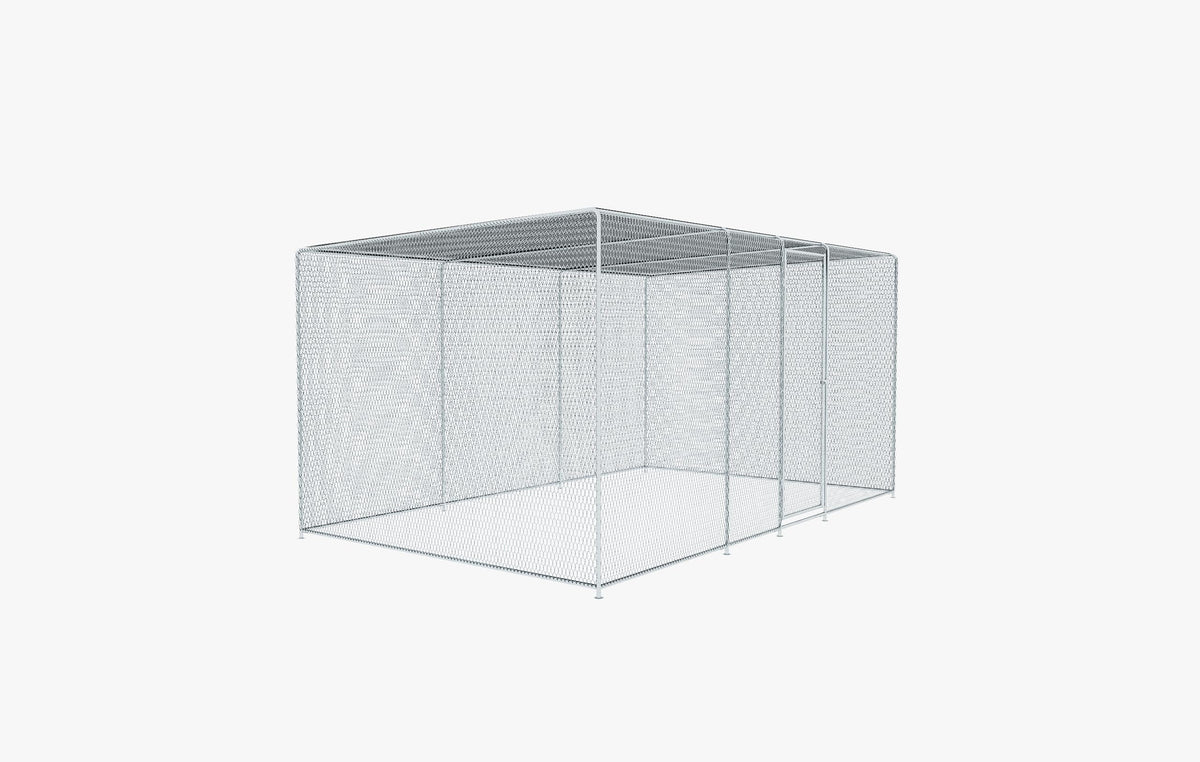 YOPTO Large Chicken Coop 13x8x6.5FT,Walk-in Duck Coop Run Pen with Roof Cover and Automatic Lock,Metal Pet House Cage for Outdoor,Yard,Silver
