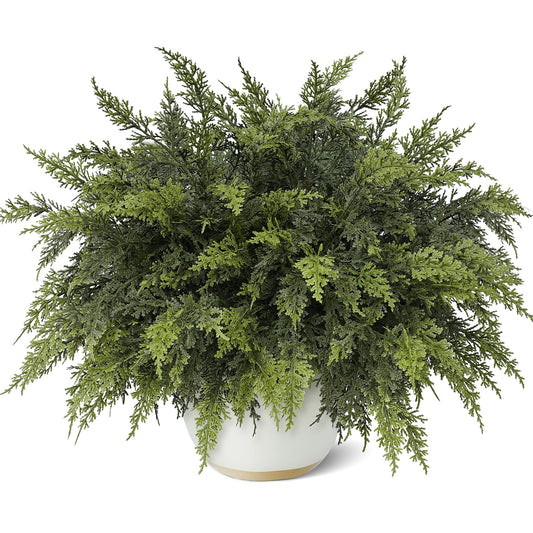 GLIDLION 18" Soft Textured Cedar Branches -24 Pcs, Artificial Christmas Cedar Branch Realistic Fake Pine Picks Faux Greenery Plants Stem for Vase DIY Crafts Garland Wreath Indoor Outdoor Home Decor