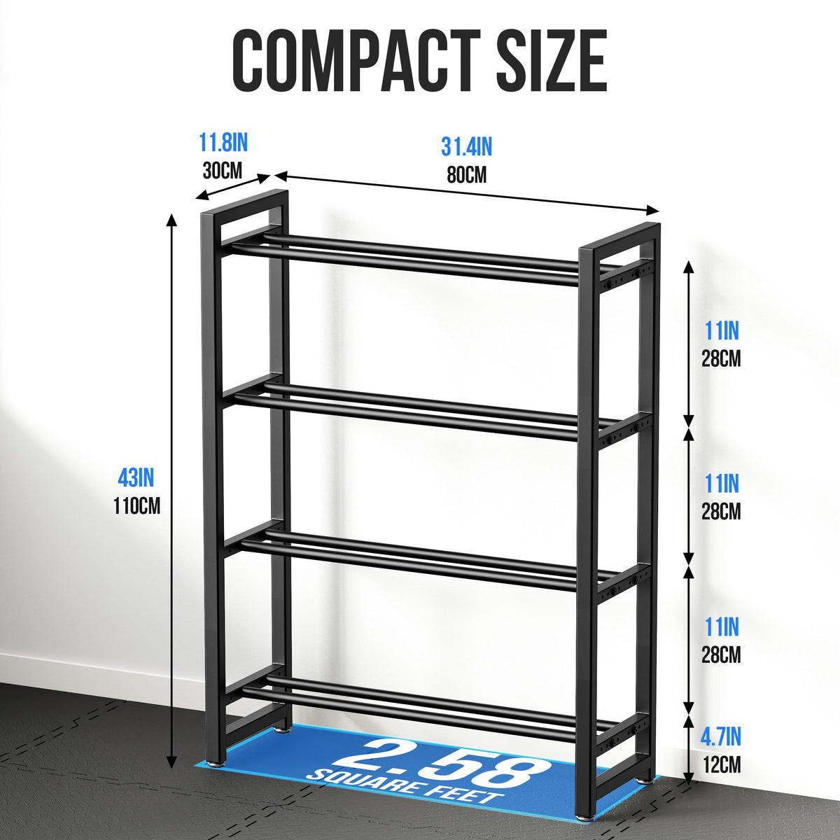 4 Tier Dumbbell Rack, Weight Rack for Home Gym, 1100 lb Capacity