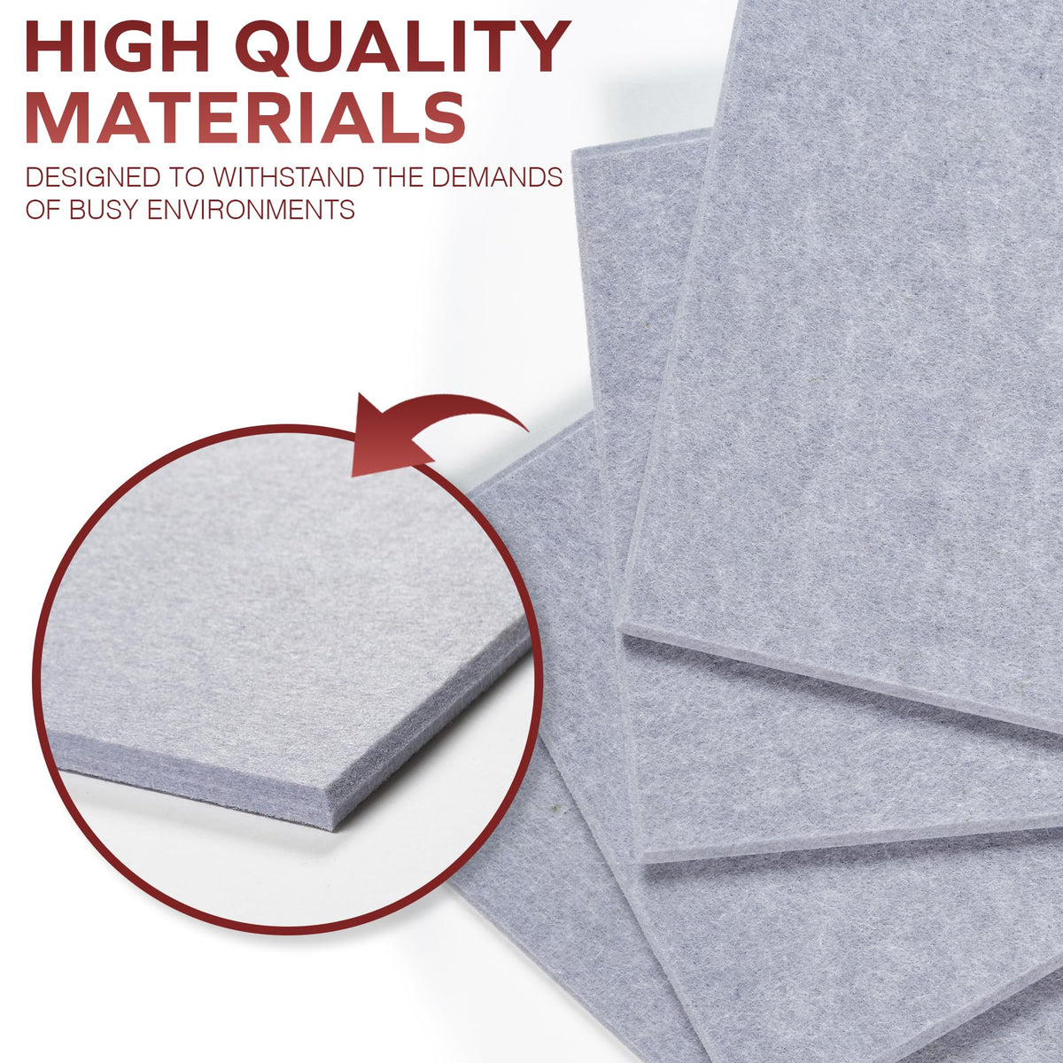 Bulletin Board 40x30in, 12 Count 9.8 x 9.8in Felt Wall Tiles with Removable Adhesive Tape, Cork Board Alternative for Walls, Wall Decor, Kids Art Display, Kids Room (Classic Gray Collection)